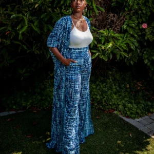 Ensemble satin léger bleu