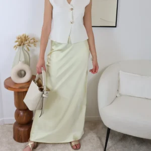 JUPE EXTRA LONGUE ALMA JAUNE PASTEL