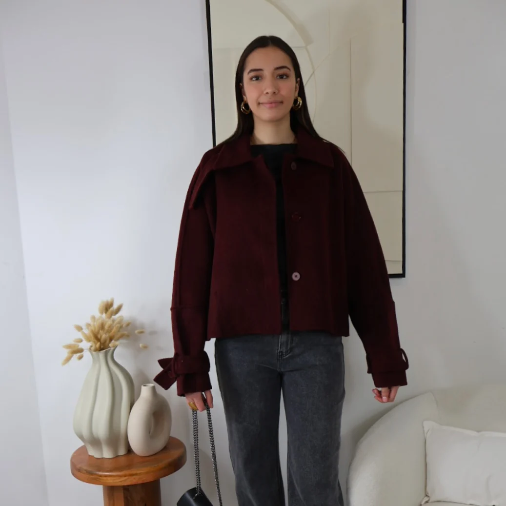 MANTEAU COURT PURE LAINE JADE PREMIUM – Image 3