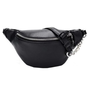 Sac Ceinture Cuir Femme Noir ASHLEY