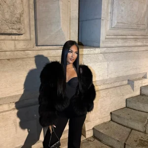 Doudoune capuche vrai fourrure