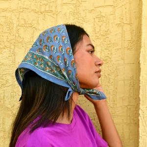 Petit foulard SÉLÉNÉ Bleu horizon