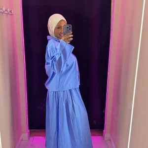 Ensemble pépite chemise jupe oversize avec poche