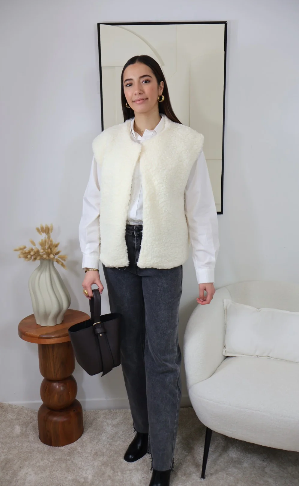 GILET SANS MANCHES ÉCRU MOUMOUTE ADÈLE