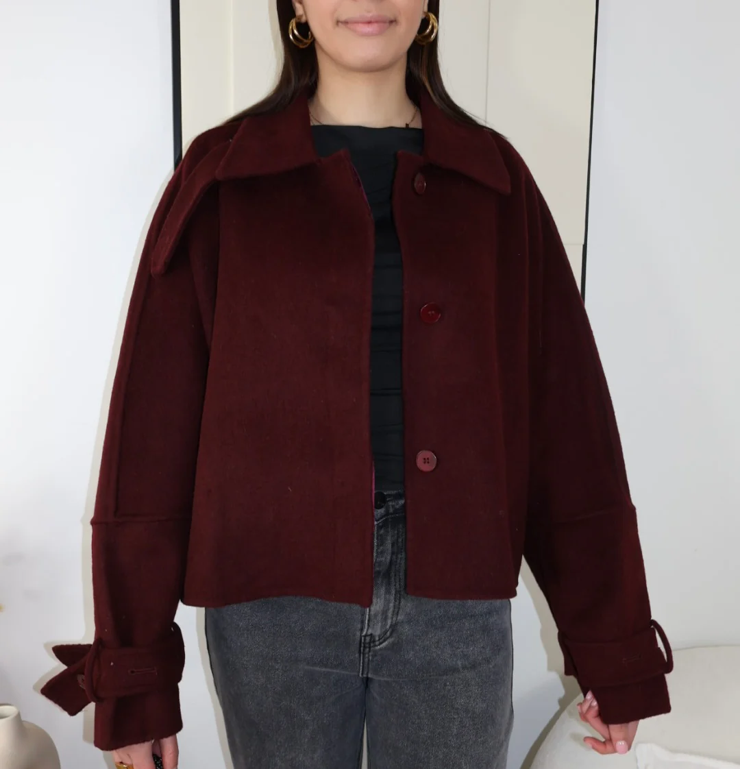 MANTEAU COURT PURE LAINE JADE PREMIUM