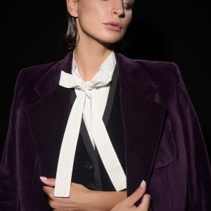 Col plastron Caroline | Noir | Catherine Osti