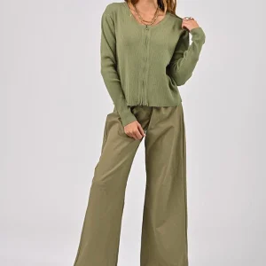 Gilet zippé Alicia Kaki