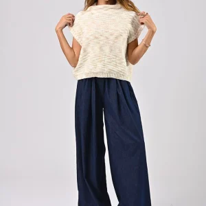 Pull sans manches Charlotte Ecru