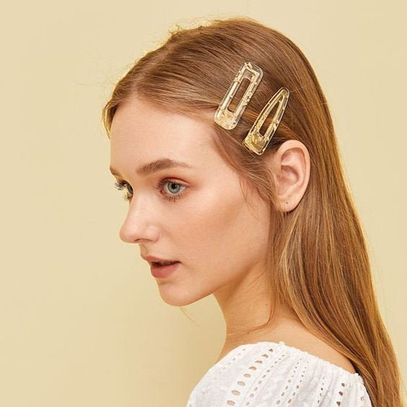 Barrette Pince Feuille d’Or – Triangle – Image 2