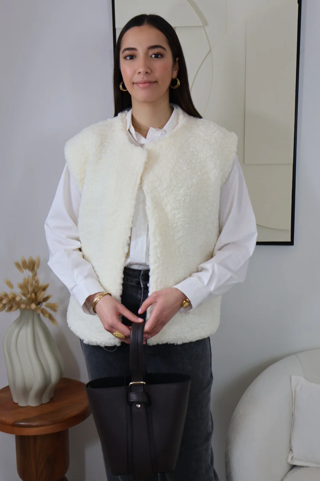 GILET SANS MANCHES ÉCRU MOUMOUTE ADÈLE – Image 2