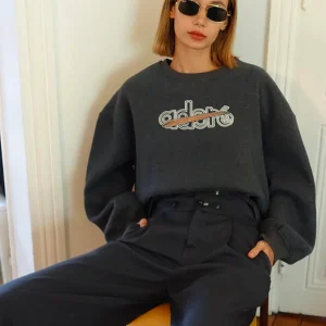 Sweat brodé à découpe Clarance Anthracite