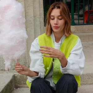 Sweat brodé à découpe Clarance Ecru