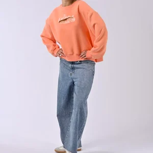 Sweat brodé à découpe Clarance Orange