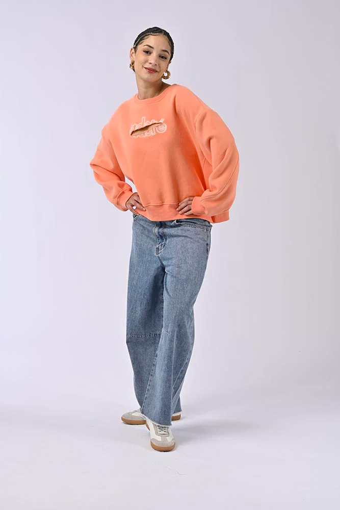 Sweat brodé à découpe Clarance Orange