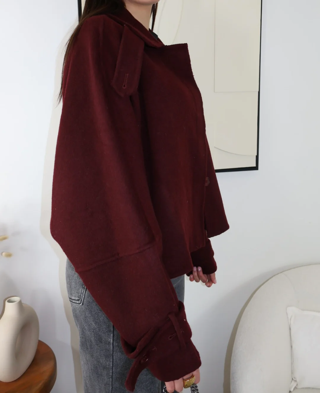 MANTEAU COURT PURE LAINE JADE PREMIUM – Image 2