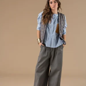 Gilet Redwan Carreaux Bleus sans manches