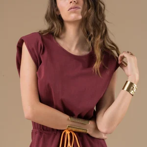 Robe Margareth Burgundy longue sans manches