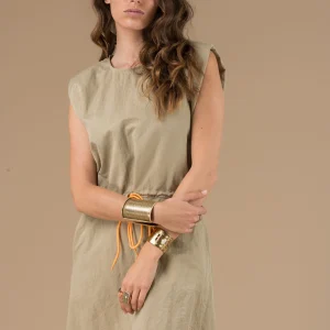 Robe Margareth Beige longue sans manches