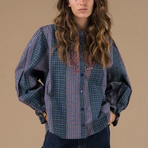 Chemise Kimber Carreaux Bleus et Bordeaux