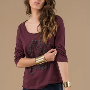 T-shirt Albane Bordeaux manches courte