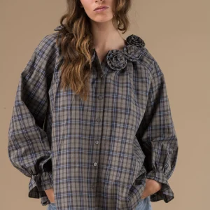 Blouse Amaryllis Carreaux bleus