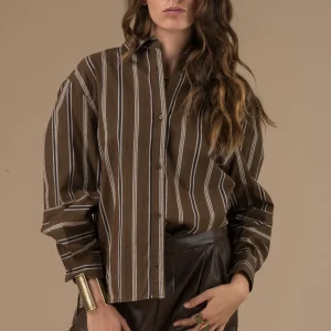 Chemise Daria Rayures Chocolat