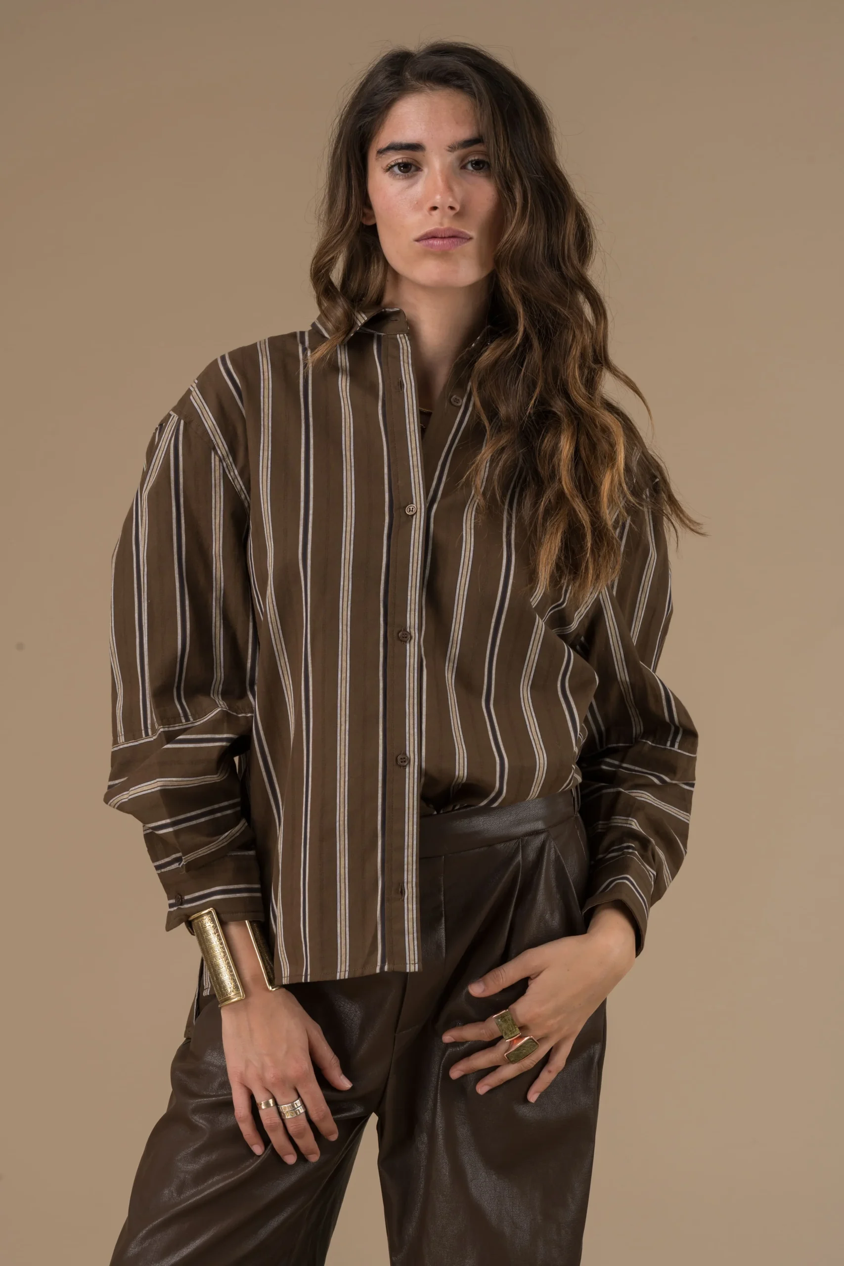 Chemise Daria Rayures Chocolat