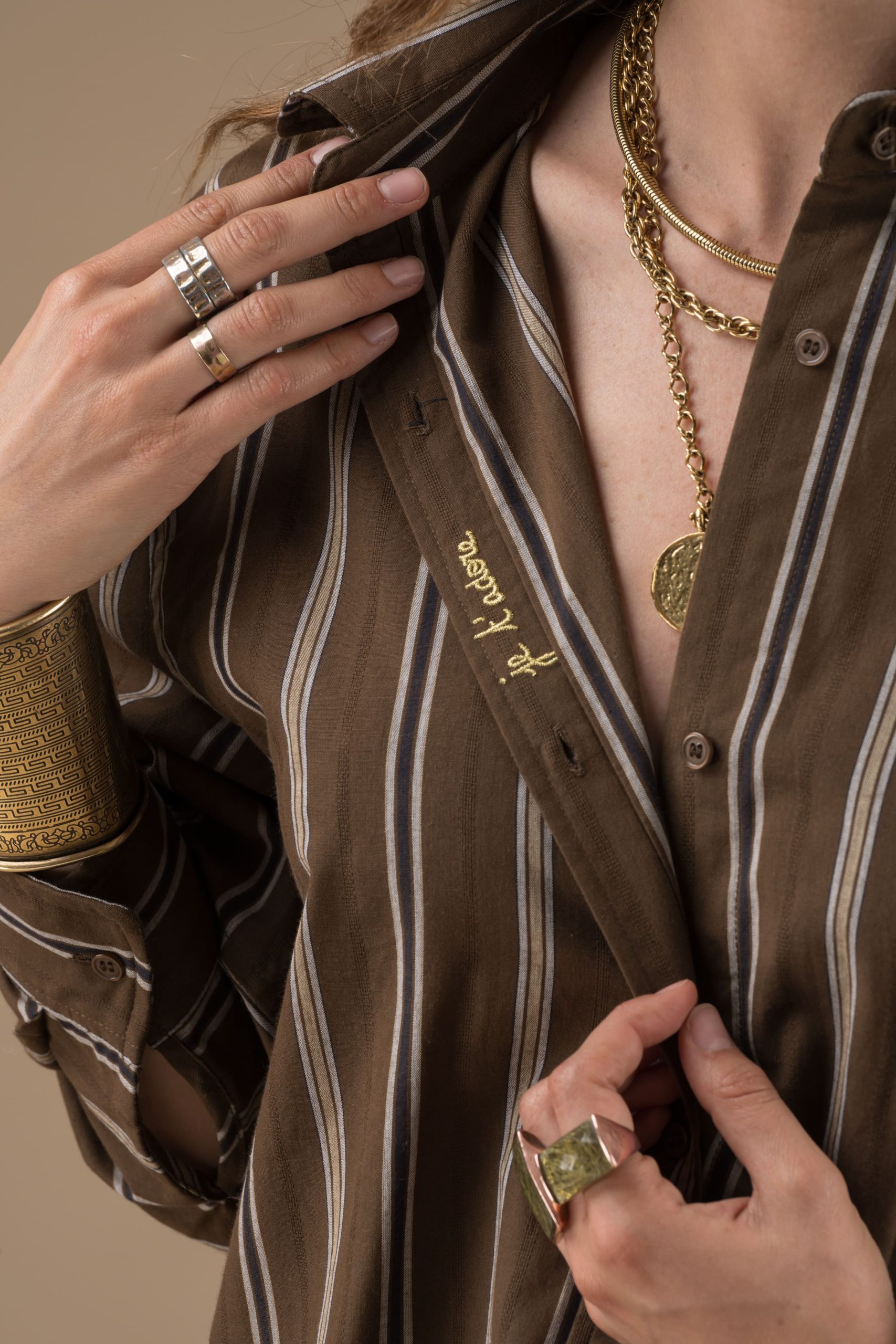 Chemise Daria Rayures Chocolat – Image 3