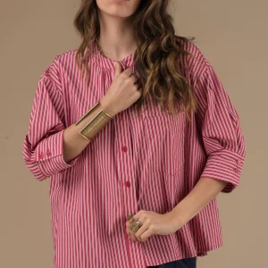 Blouse Cyrielle Rayures rouges