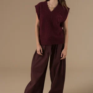 Pull Sian en maille avec un col en V