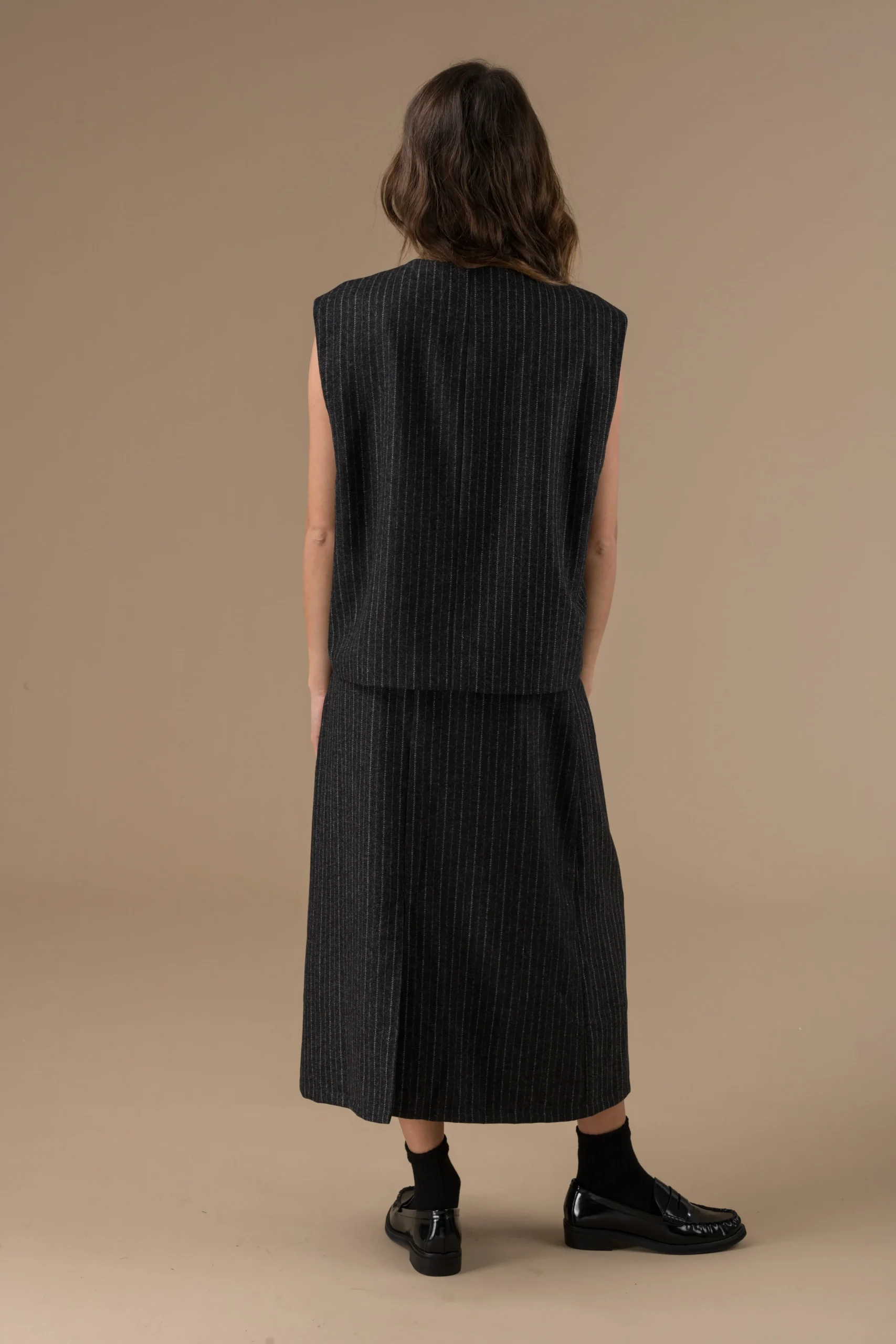 Gilet Francis à rayures fines façon laine – Image 2