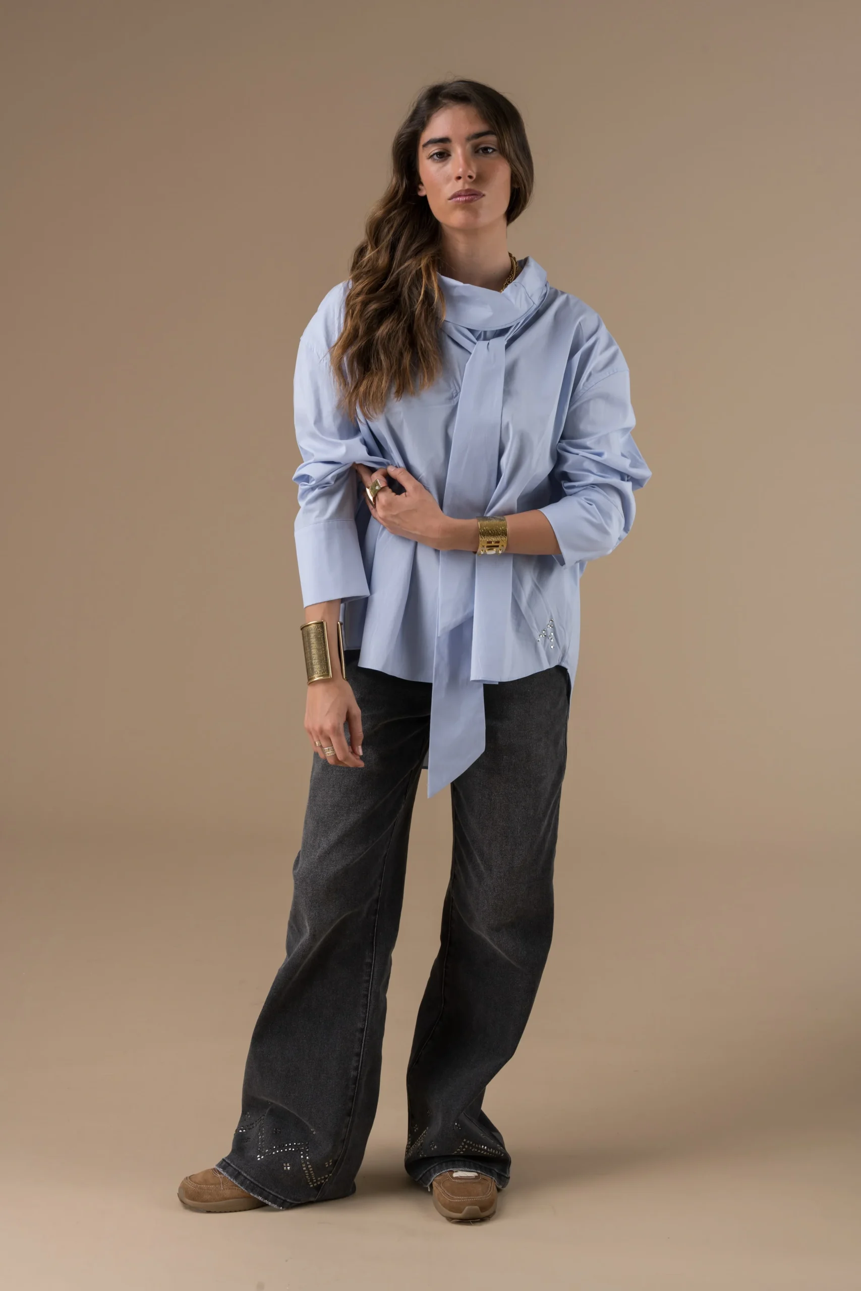 Chemise Cyclamen à col lavallière – Image 6