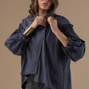 Blouse Tulipe asymétrique à manches longues