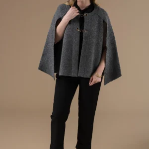 Cape Vespera à coupe fluide en laine et acrylique