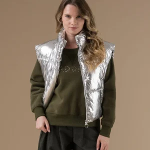 Doudoune Trendy sans manches légère Argent