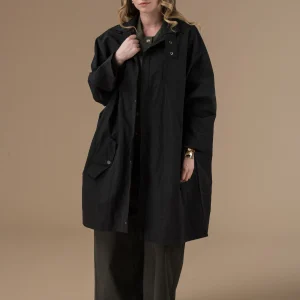 Manteau Rita long en nylon fermeture par boutons