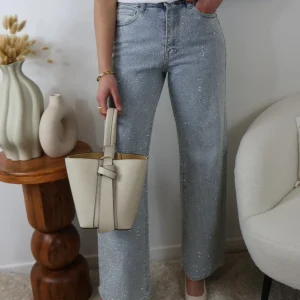 JEAN WIDE LEG STRASS