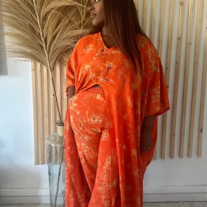 Ensemble tunique et pantalon orange