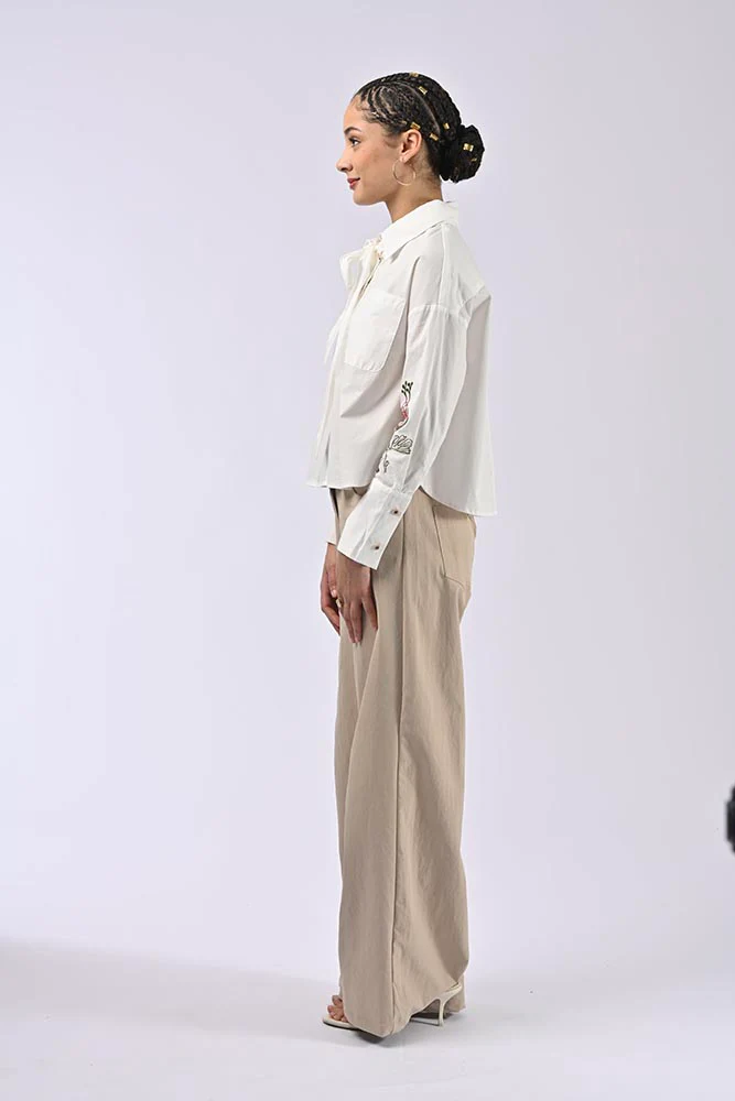 Chemise brodée Eden Blanc – Image 3