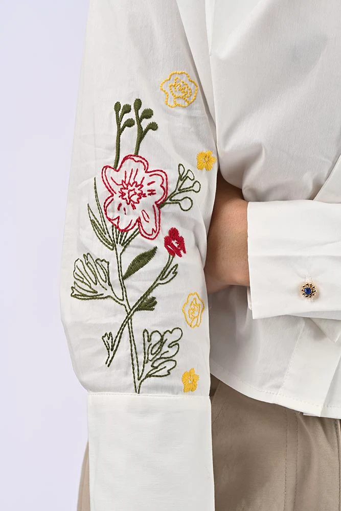 Chemise brodée Eden Blanc – Image 5