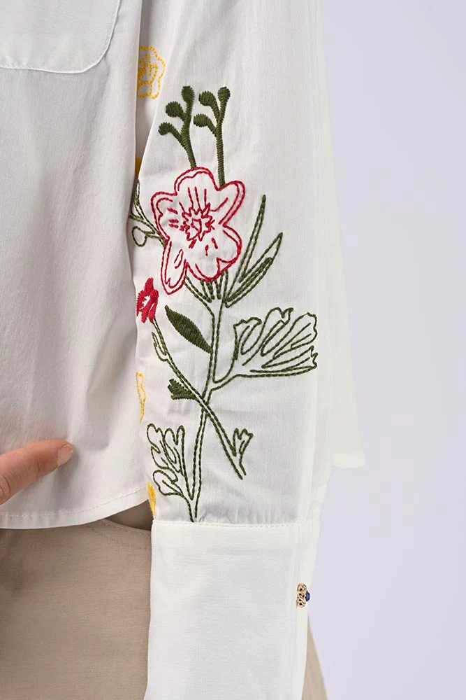 Chemise brodée Eden Blanc – Image 6