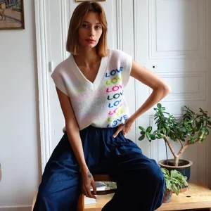 Pull sans manches Edward Ecru