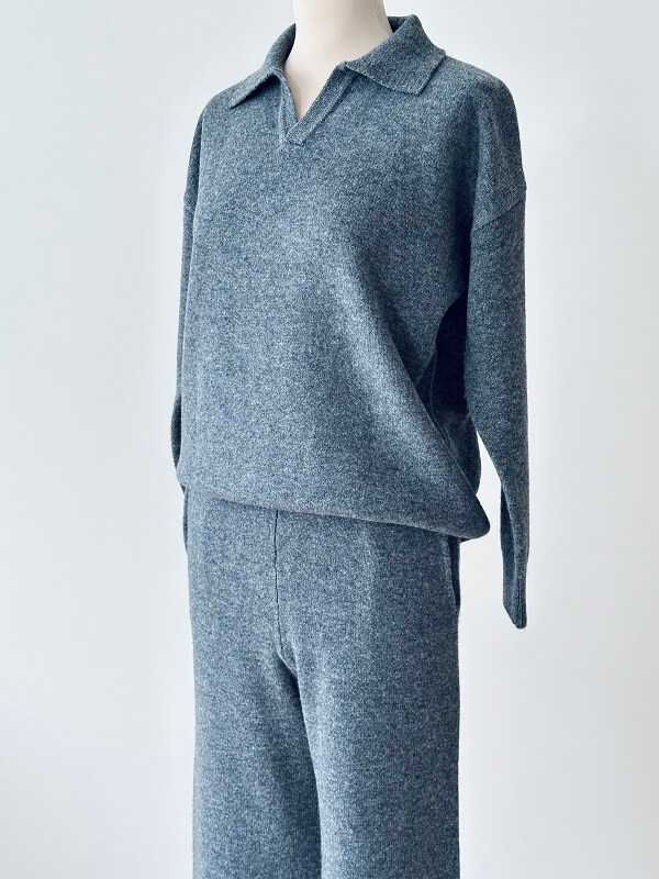 Ensemble Pull et Pantalon – Ensemble Pantalon Maille Femme en Laine 100% Naturelle – Ensemble 2-pièces en laine mérinos – Pauline – Image 2