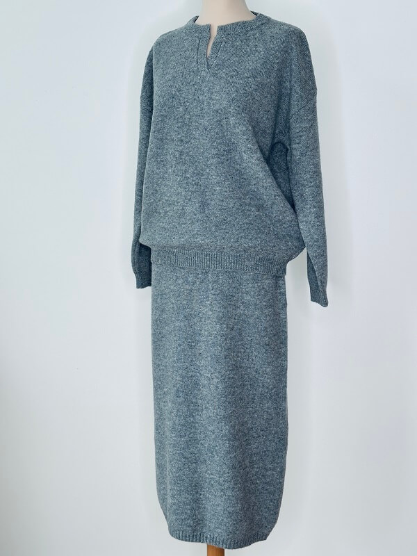Ensemble en Maille Femme Jupe et Pull – Ensemble en Laine Femme – 100% Naturelle – Pénélope