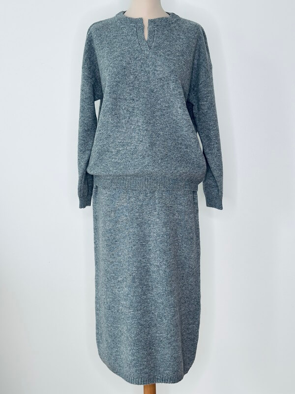 Ensemble en Maille Femme Jupe et Pull – Ensemble en Laine Femme – 100% Naturelle – Pénélope – Image 2