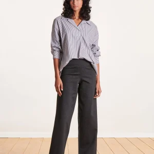 Pantalon gris anthracite large en jersey milano
