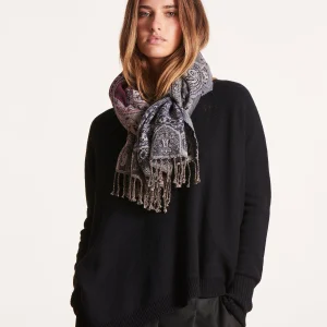 Foulard violet multicolore en coton