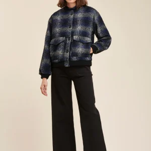 Blouson bomber à carreaux