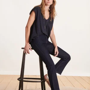 Jean foncé cropped en coton biologique