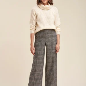 Pantalon large à carreaux